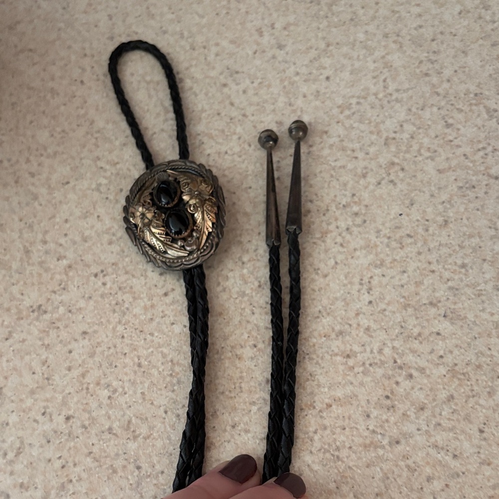 Black and Gold Bolo Tie